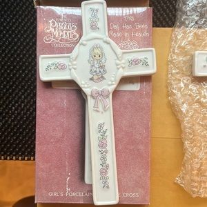 Precious Moments “This Day Has Been Made in Heaven” ceramic cross.  Apprx 5"x8".